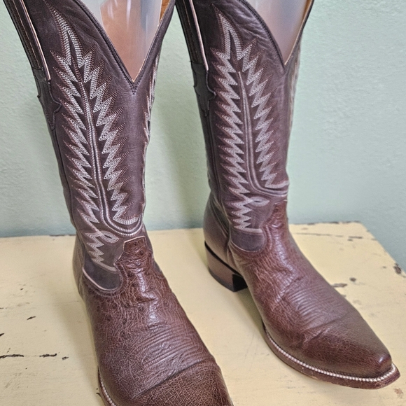 Mens Heritage Boot Co. Norman Smooth Ostrich Brown Western Boots - Picture 2 of 11